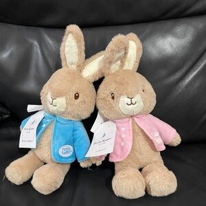 Easter Peter Rabbit and Flopsy Beatrice Potter Plush, Set of 2